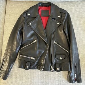 AllSaints Leather Biker Jacket size:0